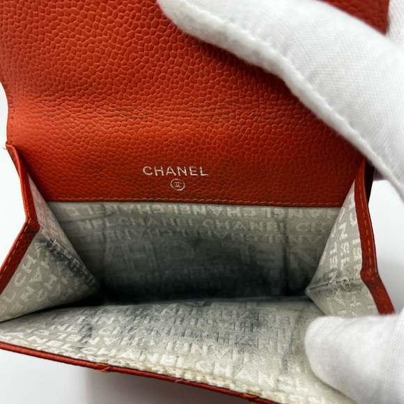 GUC Chanel Matelasse Peach Caviar Compact Trifold Wallet with COA - Picture 7 of 11